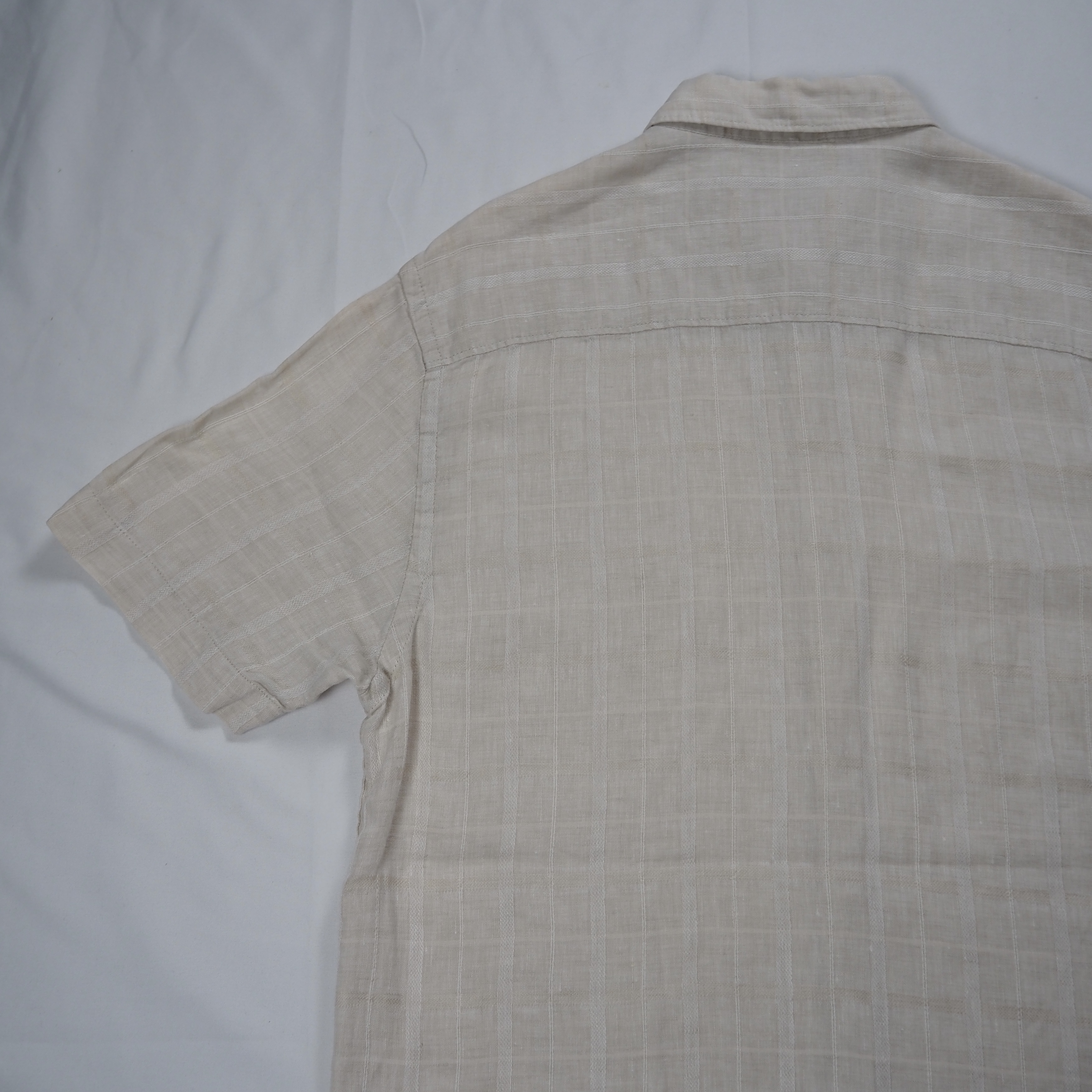 00’s Perry Ellis リネンシャツ Mサイズ チェック柄 の画像 13