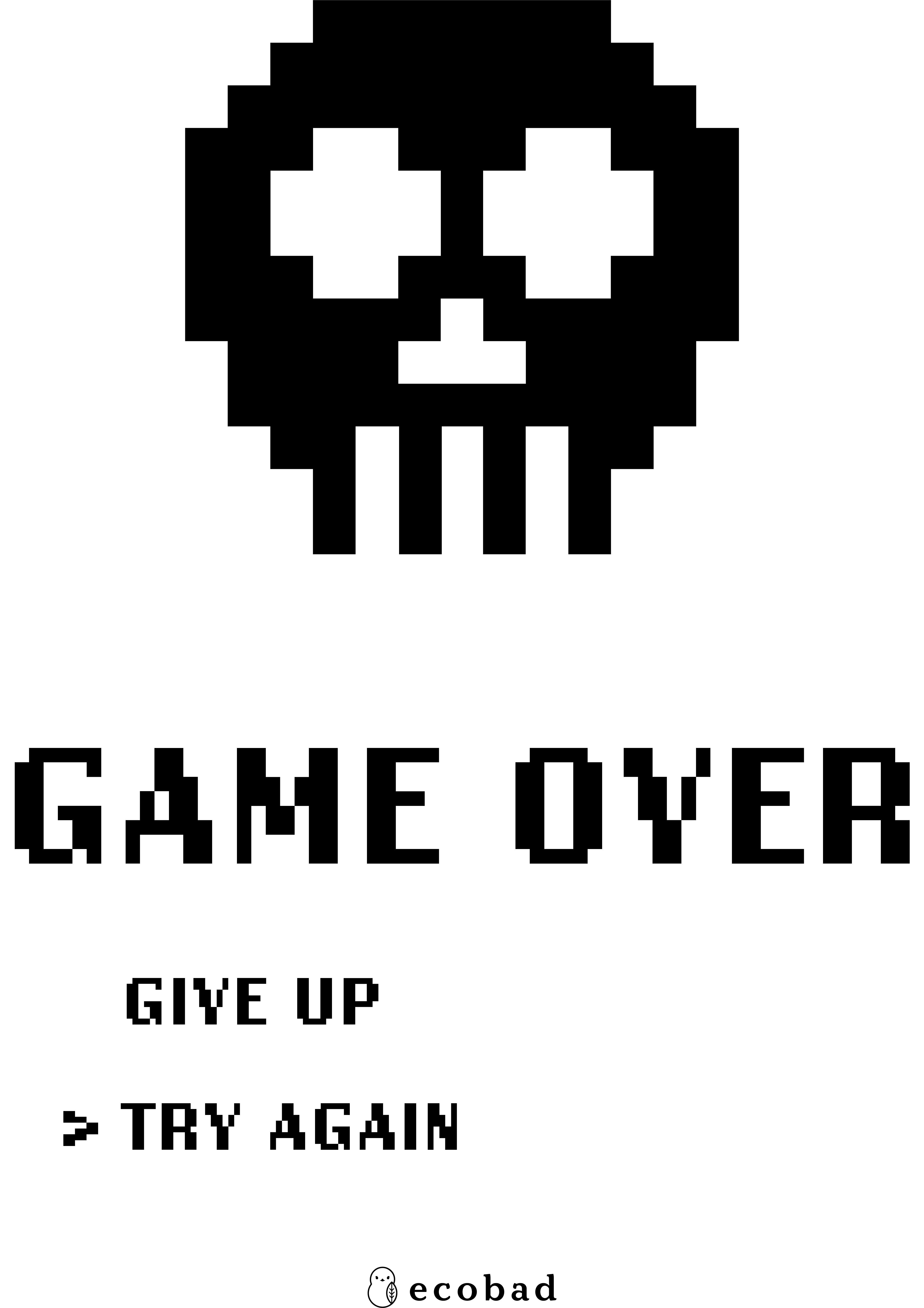 Ecobad ロングスリーブtシャツ Game Over 色違い有 グラフィックファッションアイテム専門店ecobad エコバド