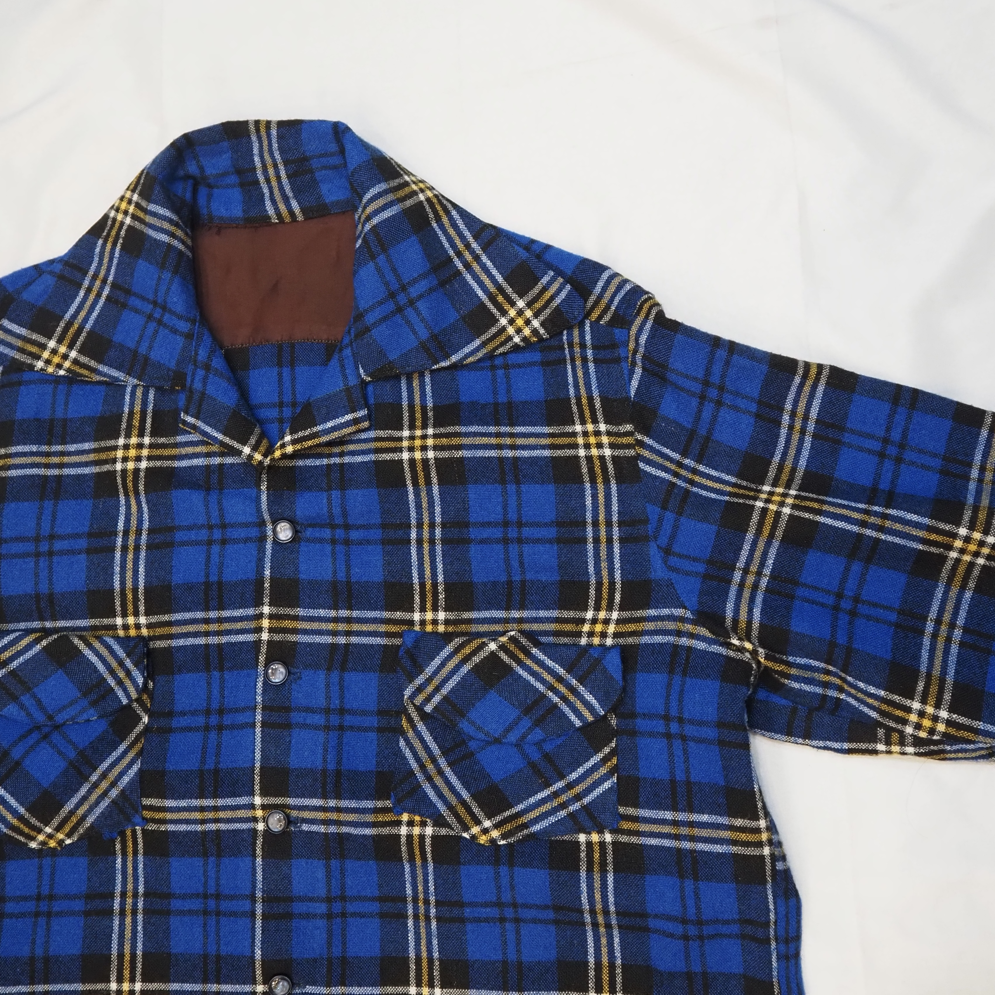 50’s Wool Shirt ブルー×イエロー の画像 3
