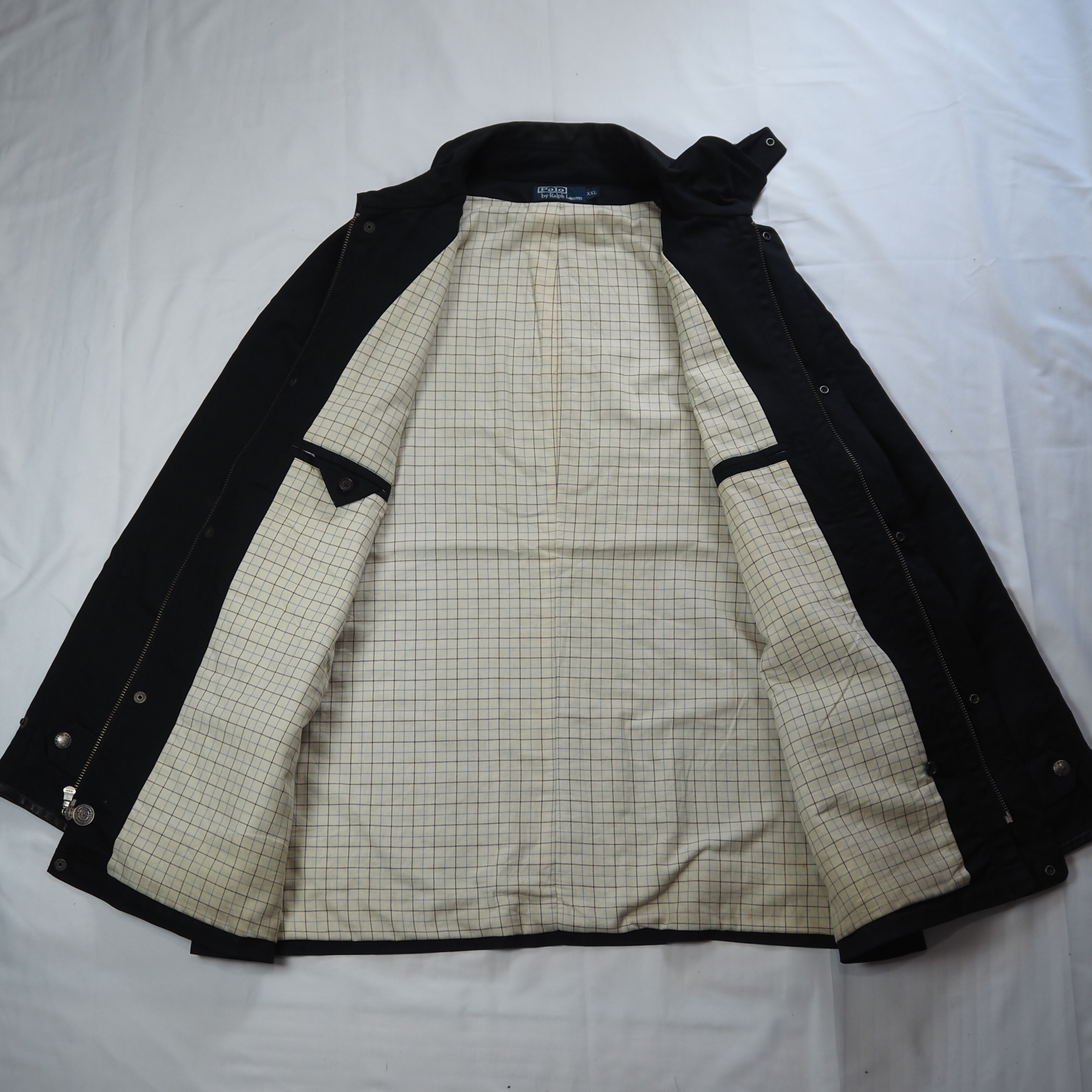 【9/23 20:00入荷】90's Ralph Lauren ハーフコート ブラック の画像 9