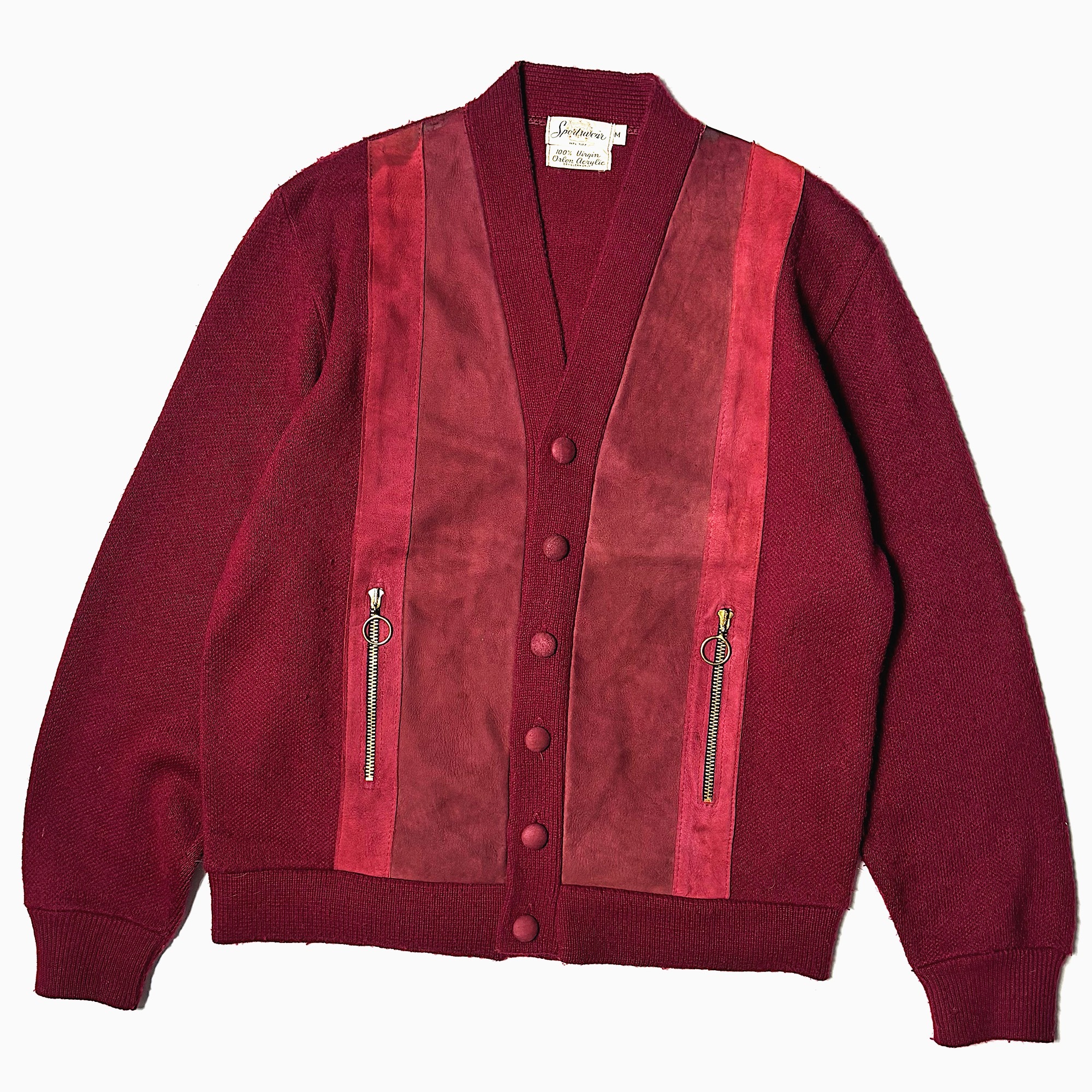 Vintage 60〜70’s【Sprtswear】Suede Knit Cardigan