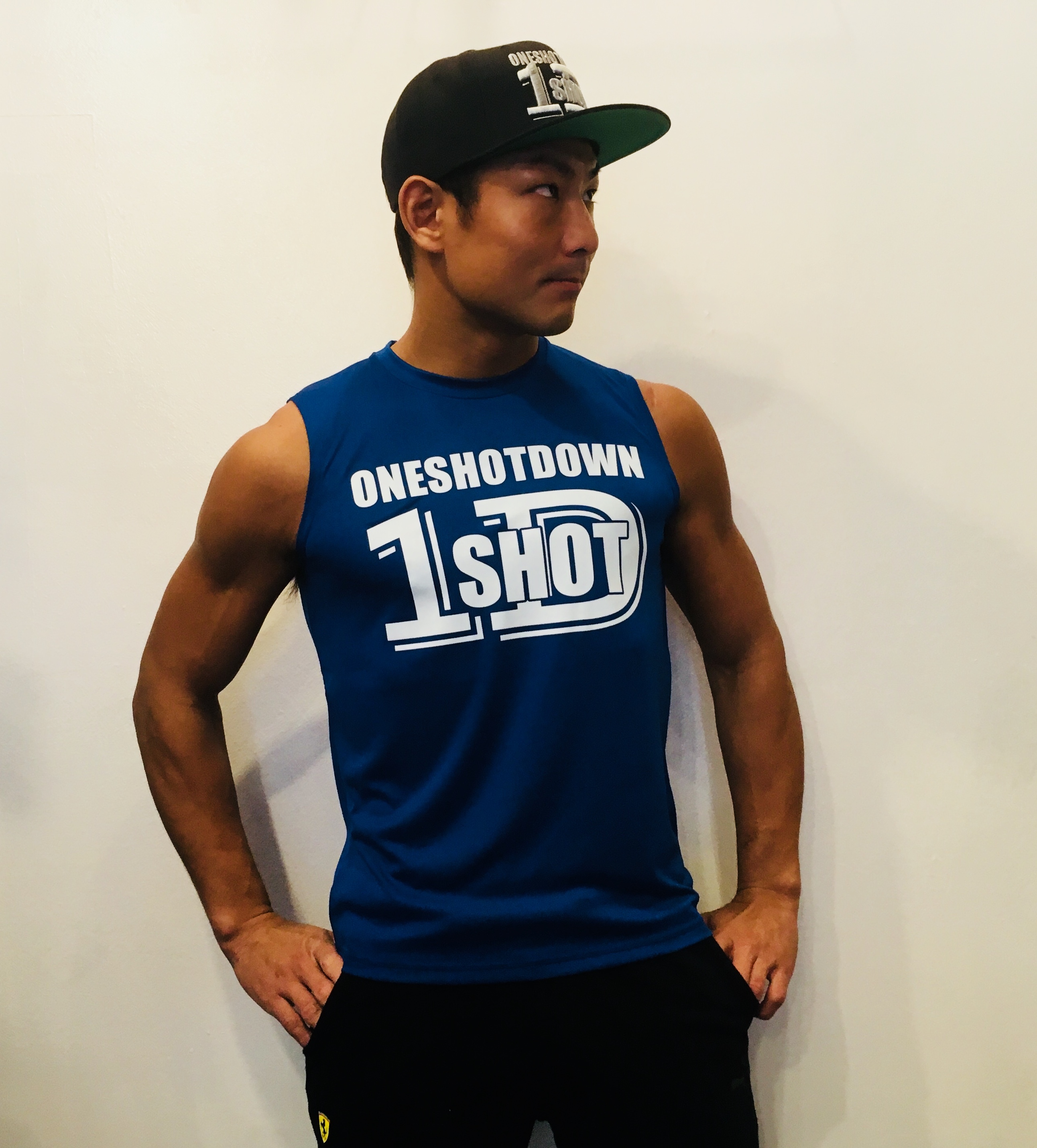 ONESHOTDOWNロゴドライノースリーブ (サイズ SS〜XL) - 画像3