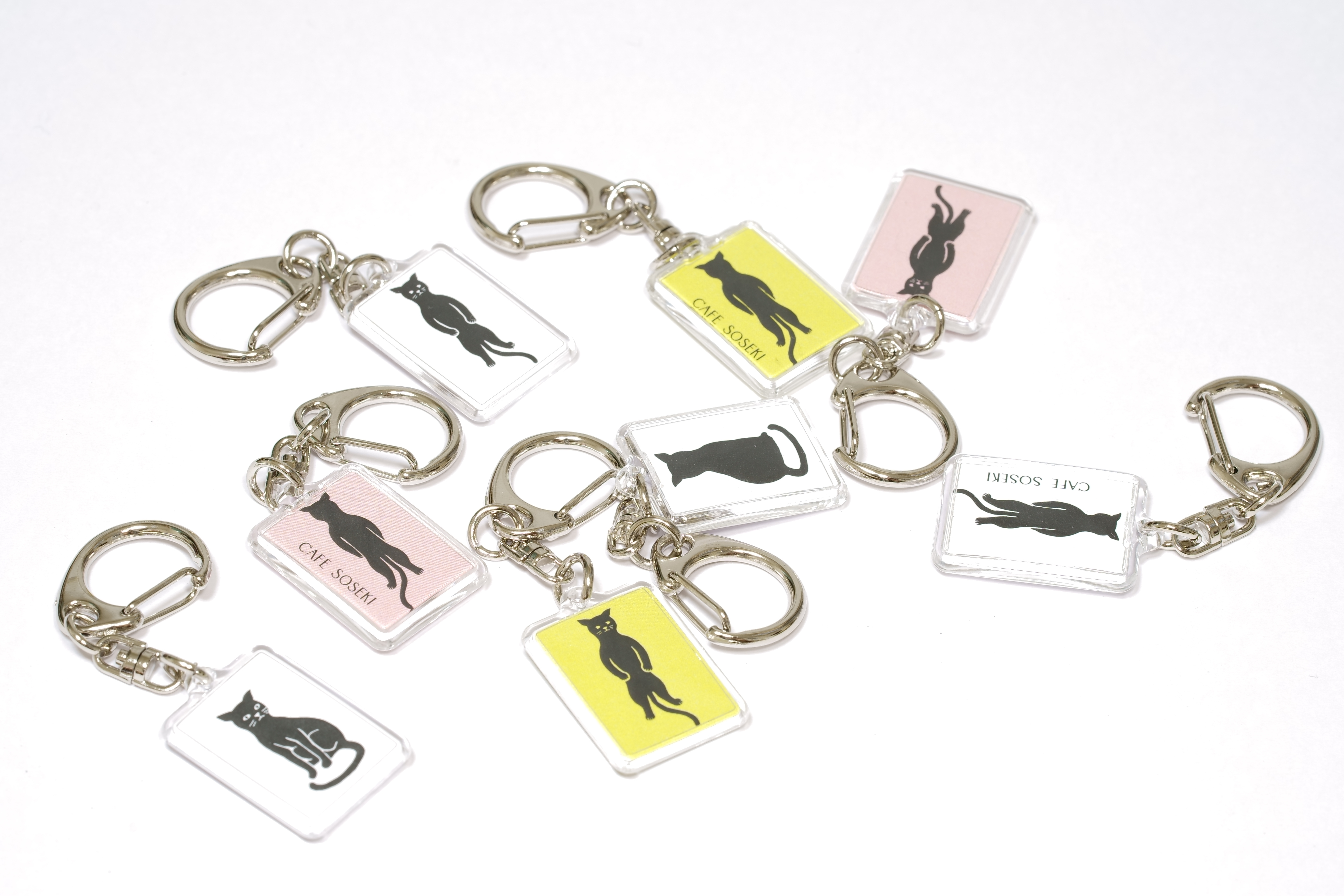 福ねこキーホルダー 立ちねこ前 立ちねこ後 ｐｉｎｋ Cafe Soseki
