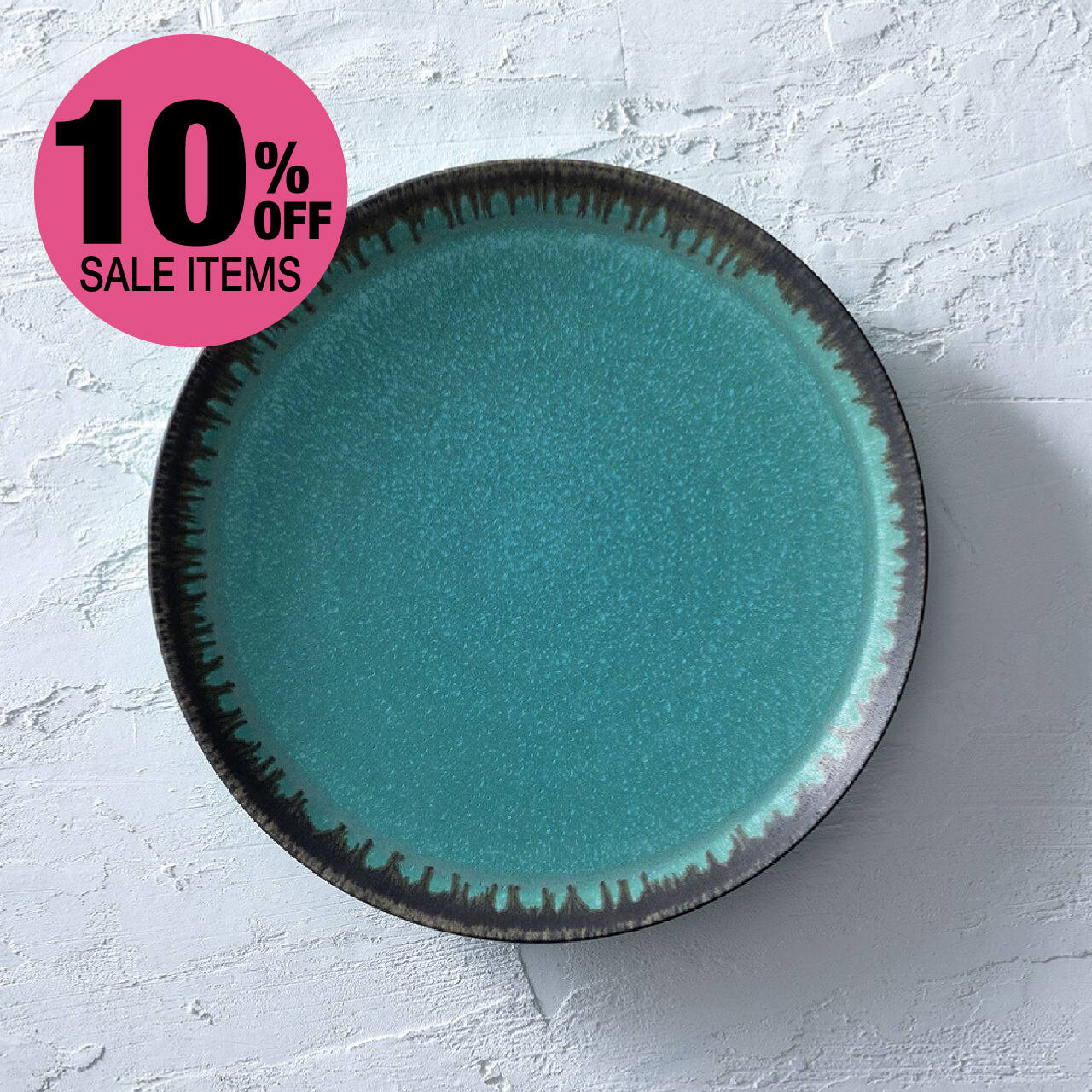 【別注品】大谷焼 田村栄一郎／ターコイズブルー 25cm フラット（リム45度）サムネイル画像