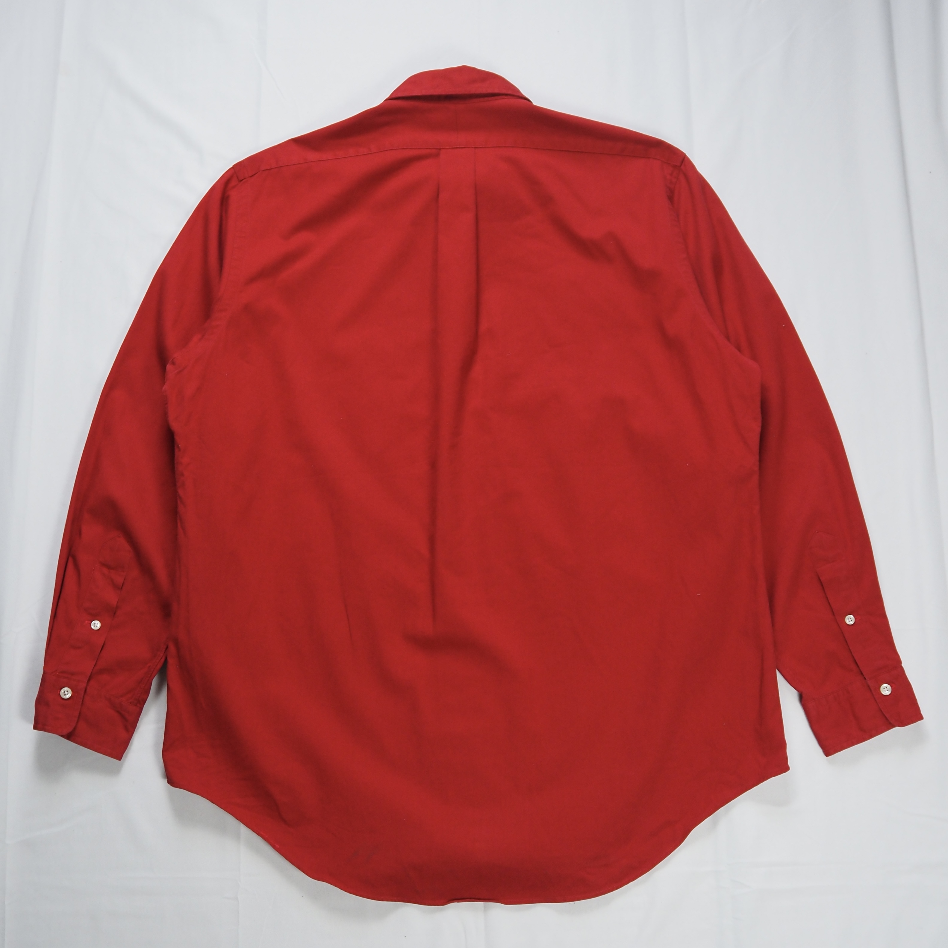 90’s Ralph Lauren Cotton Shirt ワインレッド L の画像 12