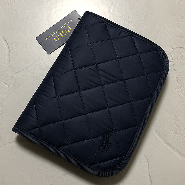 Ralph Lauren 新作 ラルフローレン キルティング 母子手帳ケース ネイビーxネイビー ベビー服 子供服のプチポーム Petit Poume