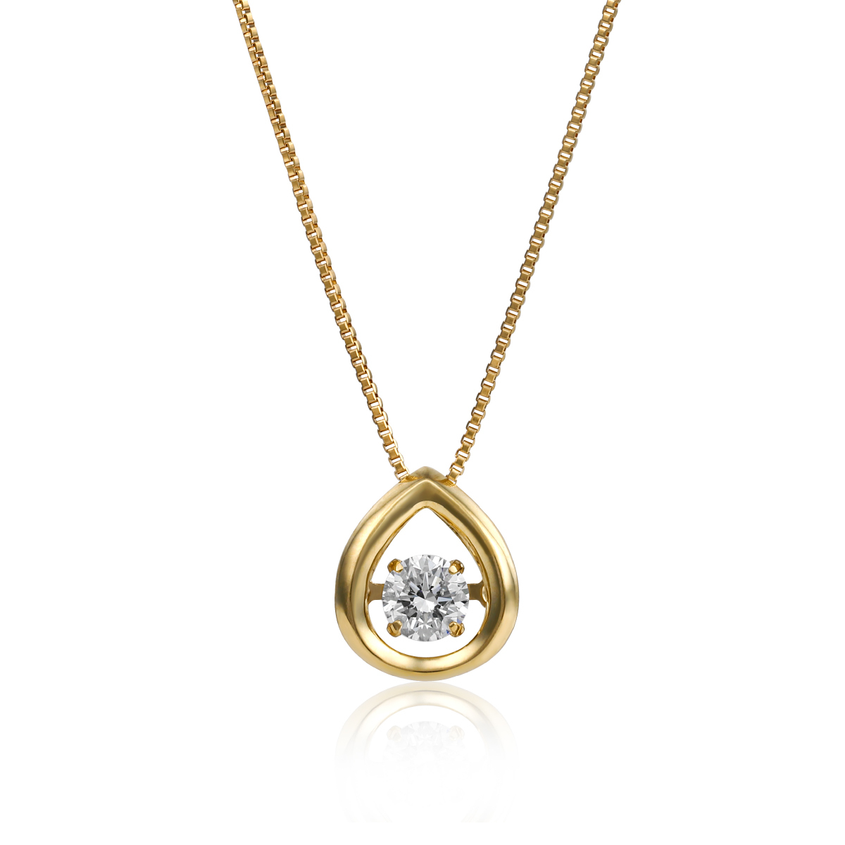 【S08】0.15ct 雫ダンシングストーン【ダイヤモンドネックレス】【GP-0003】