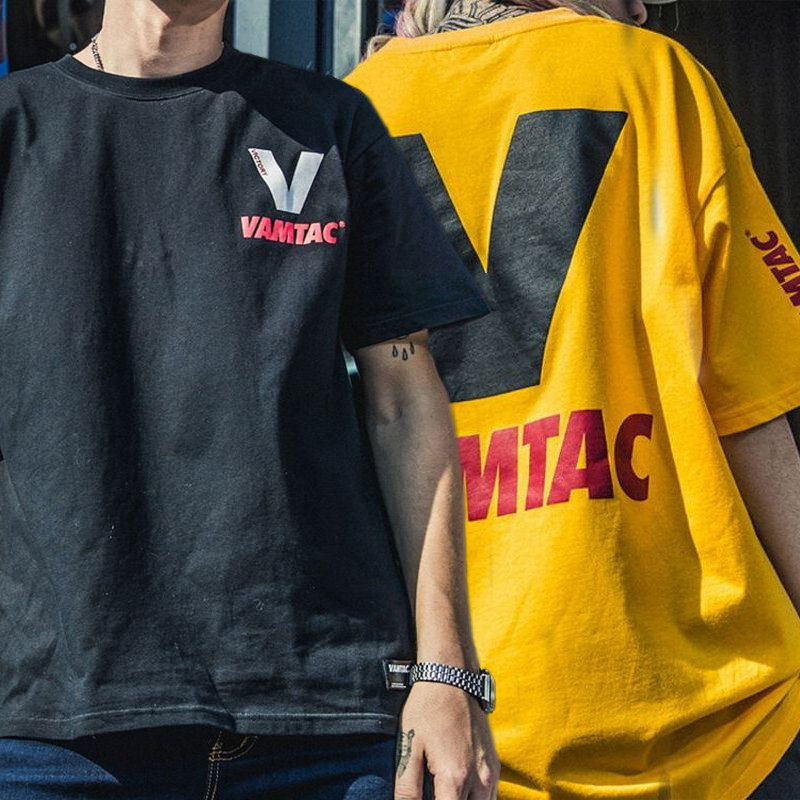 ユニセックス Tシャツ 半袖 メンズ レディース ラウンドネック 英字 V プリント オーバーサイズ 大きいサイズ ルーズ ストリート