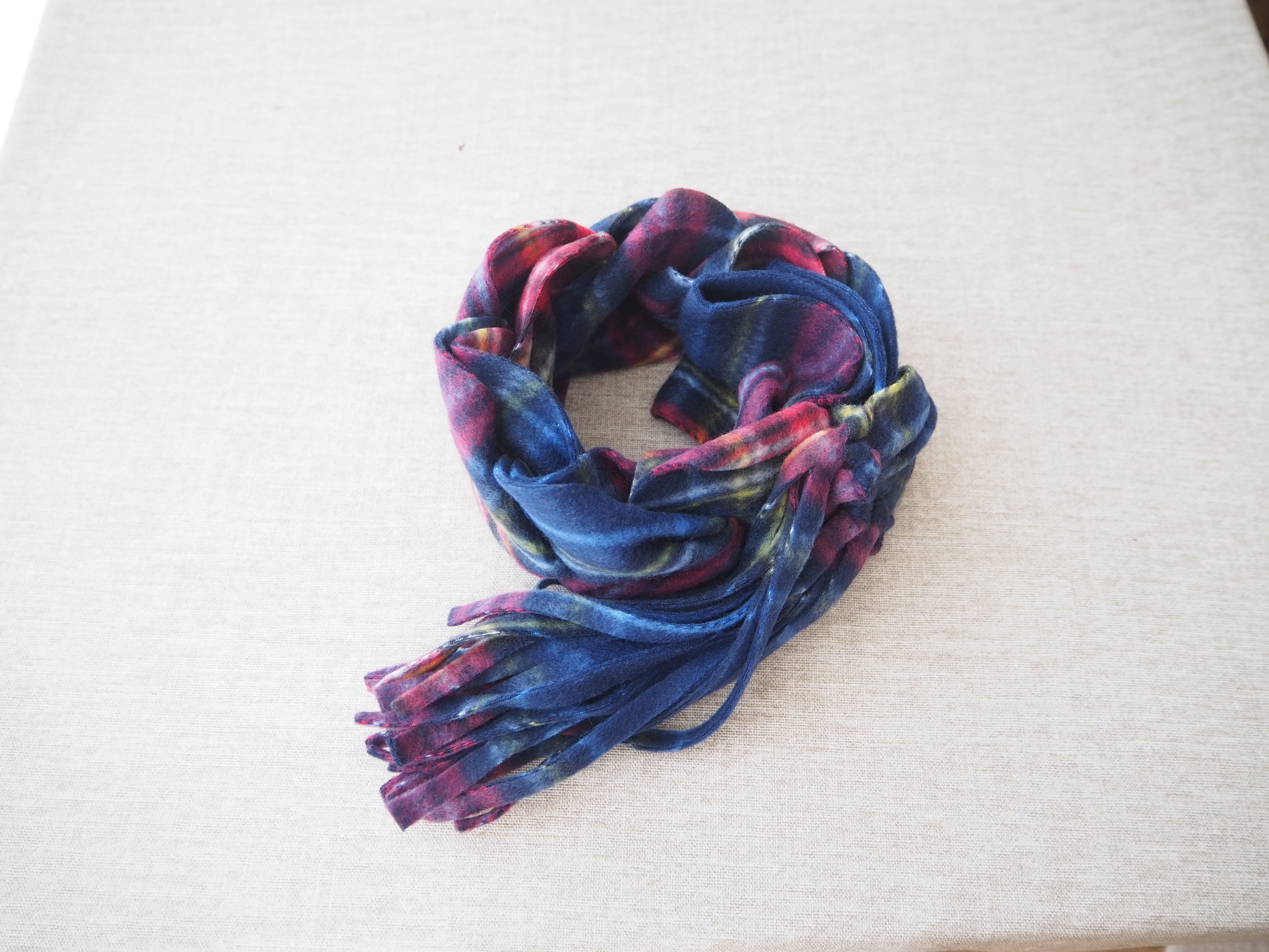 動画付手作りマフラーキット モフリー Box Kit タータンブルー Sサイズ 編まない縫わないモフリー Moflee Online Store