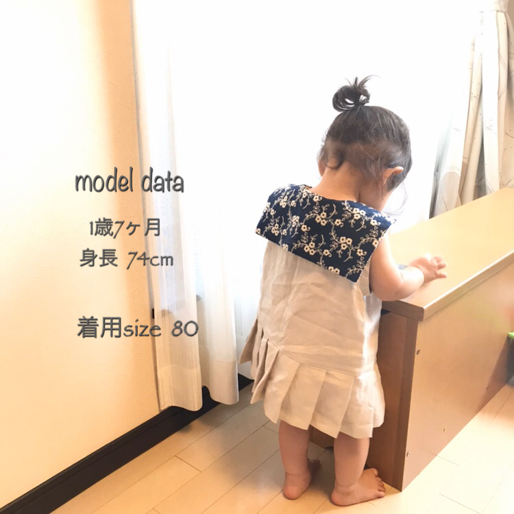 80size 選べるリネン セーラーカラーのプリーツワンピース かわいいハンドメイドオーダー子供服 Petit Chambre 80size 選べるリネン セーラーカラーのプリーツワンピース かわいいハンドメイドオーダー子供服 Petit Chambre