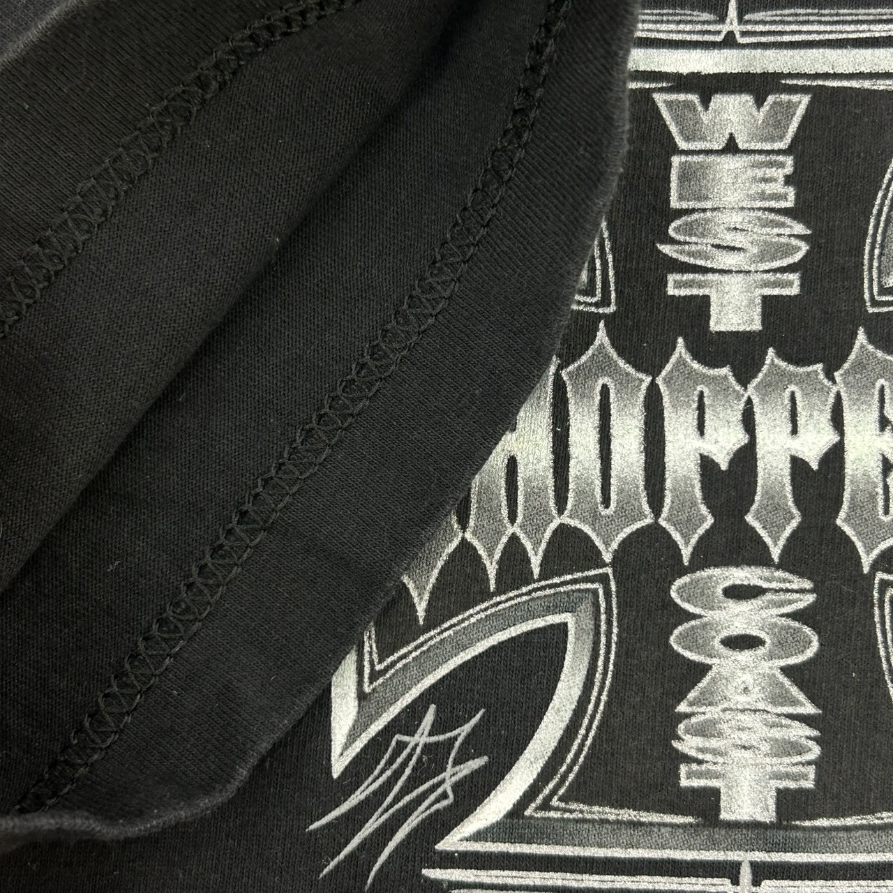00s WEST COAST CHOPPERS ウエストコーストチョッパーズ アイアンクロス ロゴプリントTシャツ ブラック ヴィンテージ 古着 バイカーT XL の画像 8