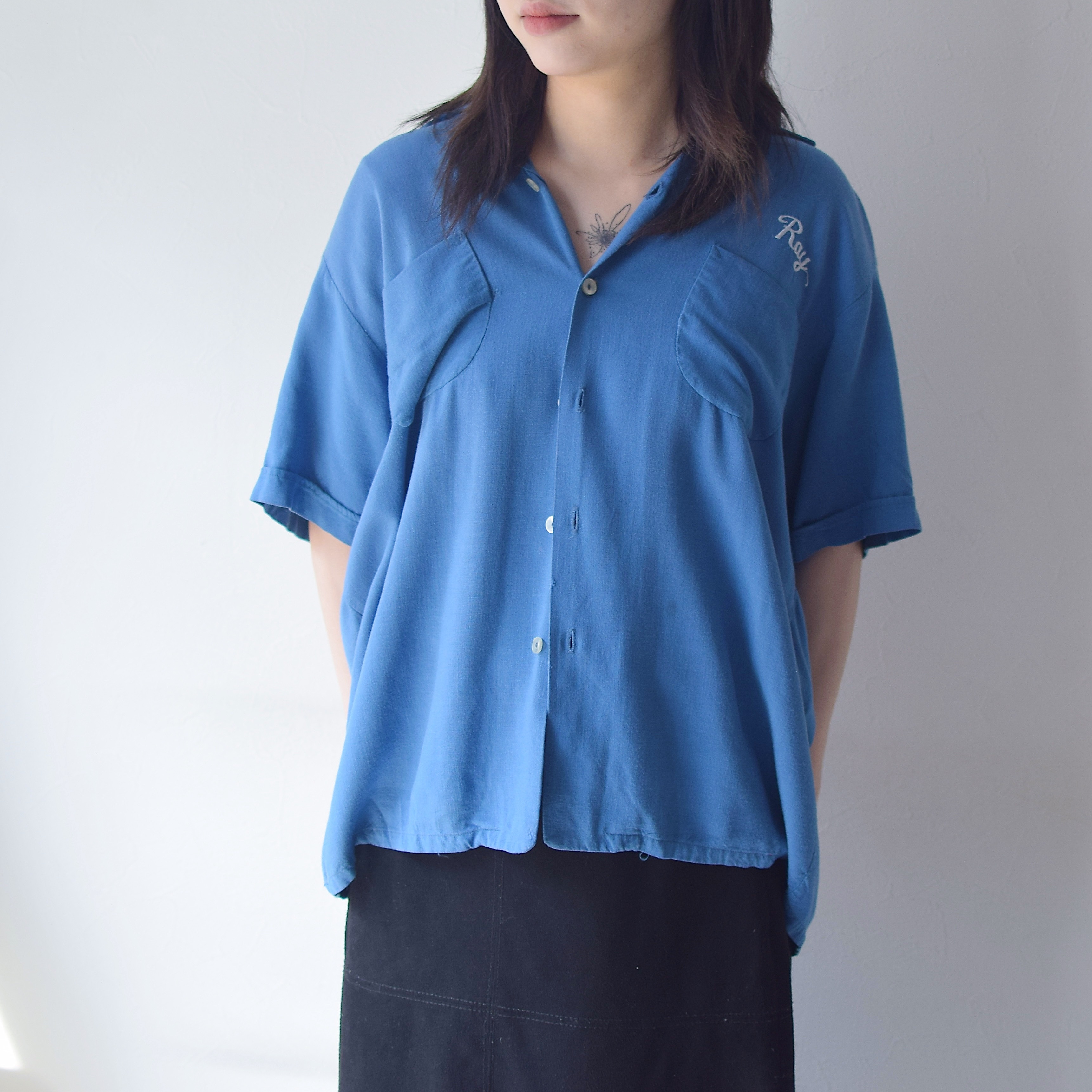 Vintage 60's【ANGELTOWN】"RAY HAS THE BEST BALLS!" Rayon Bowling Shirt の画像 5