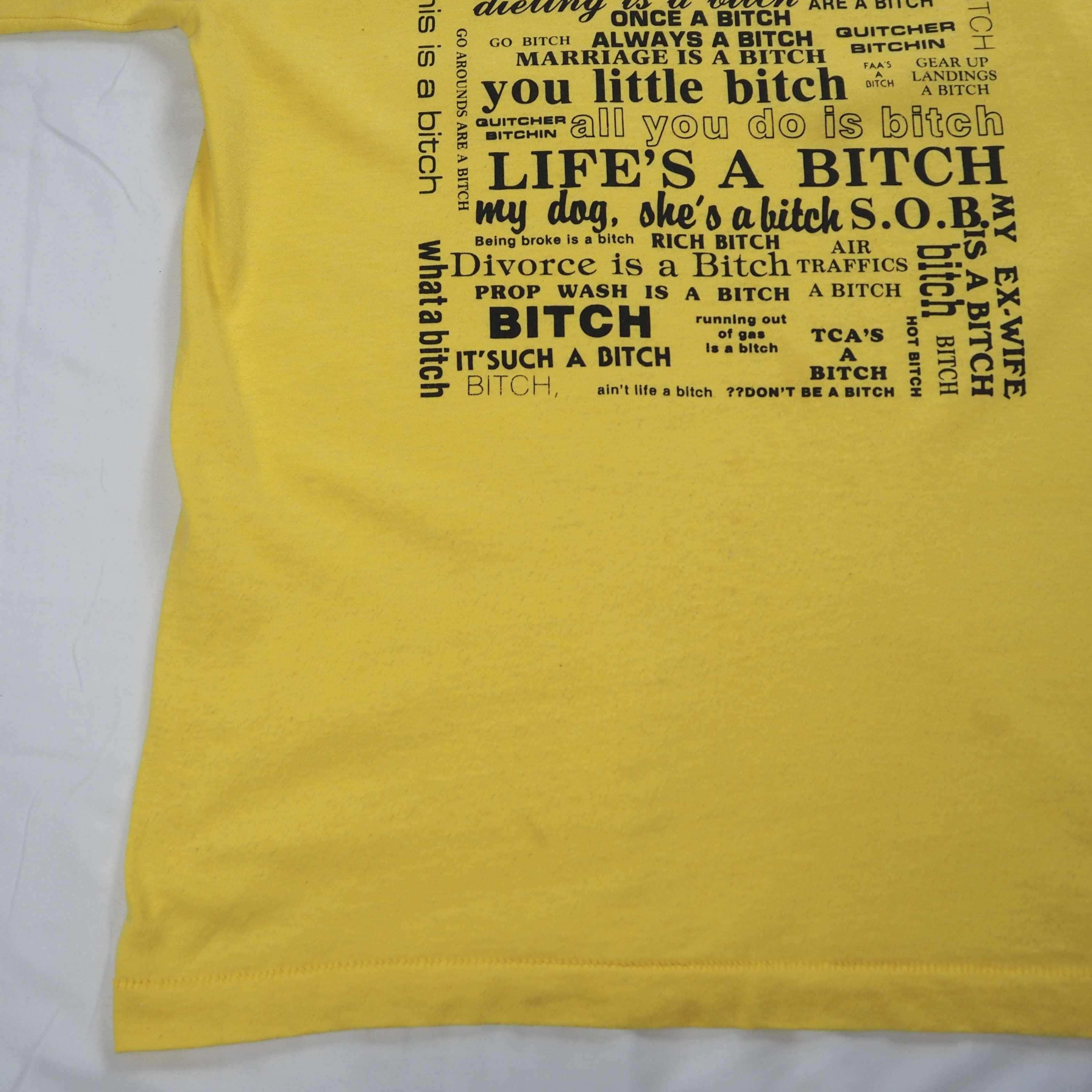 90’s スクリーンスターズ ビッチTシャツ イエロー Mサイズ の画像 6