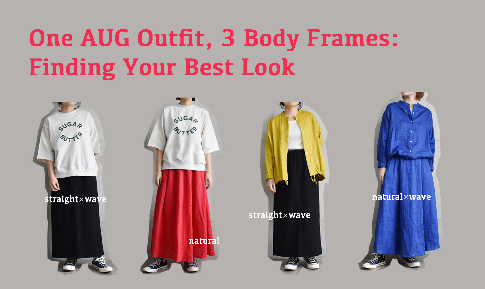 同じAUGの服、3つの骨格で着てみました。