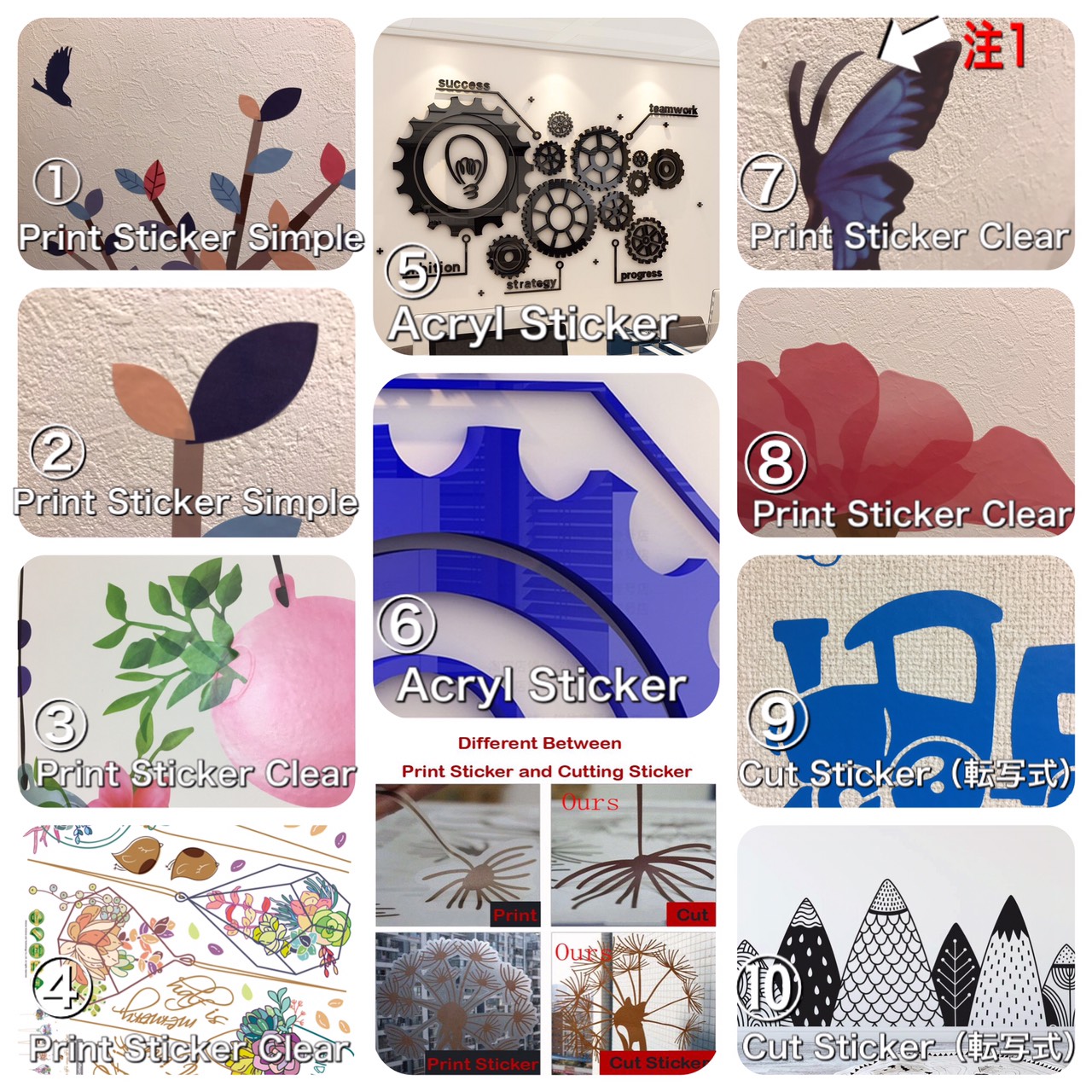 Wall Sticker の種類について!