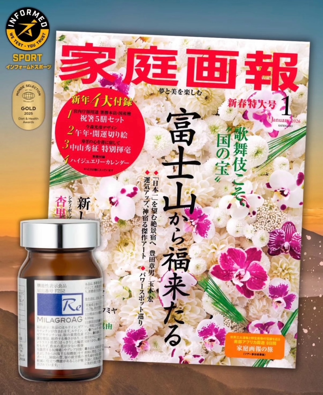 『家庭画報 新春特大号1月号」に ［ミラグロAG］が掲載されました。