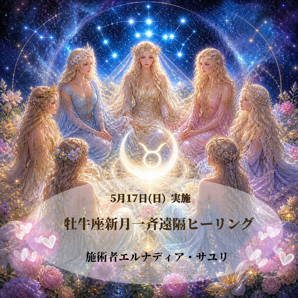 👉5/17(日)牡牛座♉️新月一斉遠隔ヒーリング