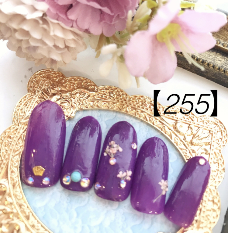 パープル💜お花🌸ネイル