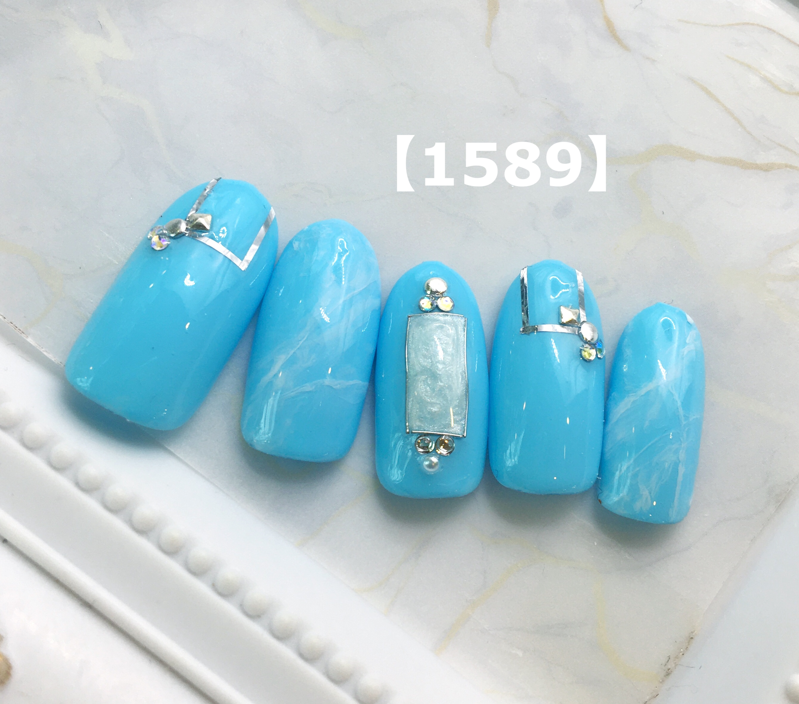 sky blue nail