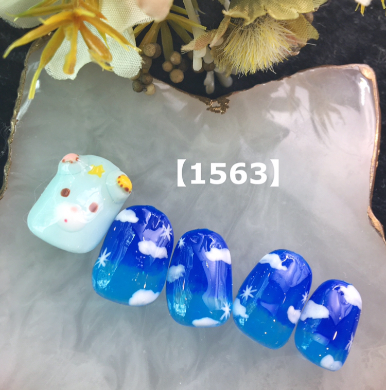 空色クマさんネイル