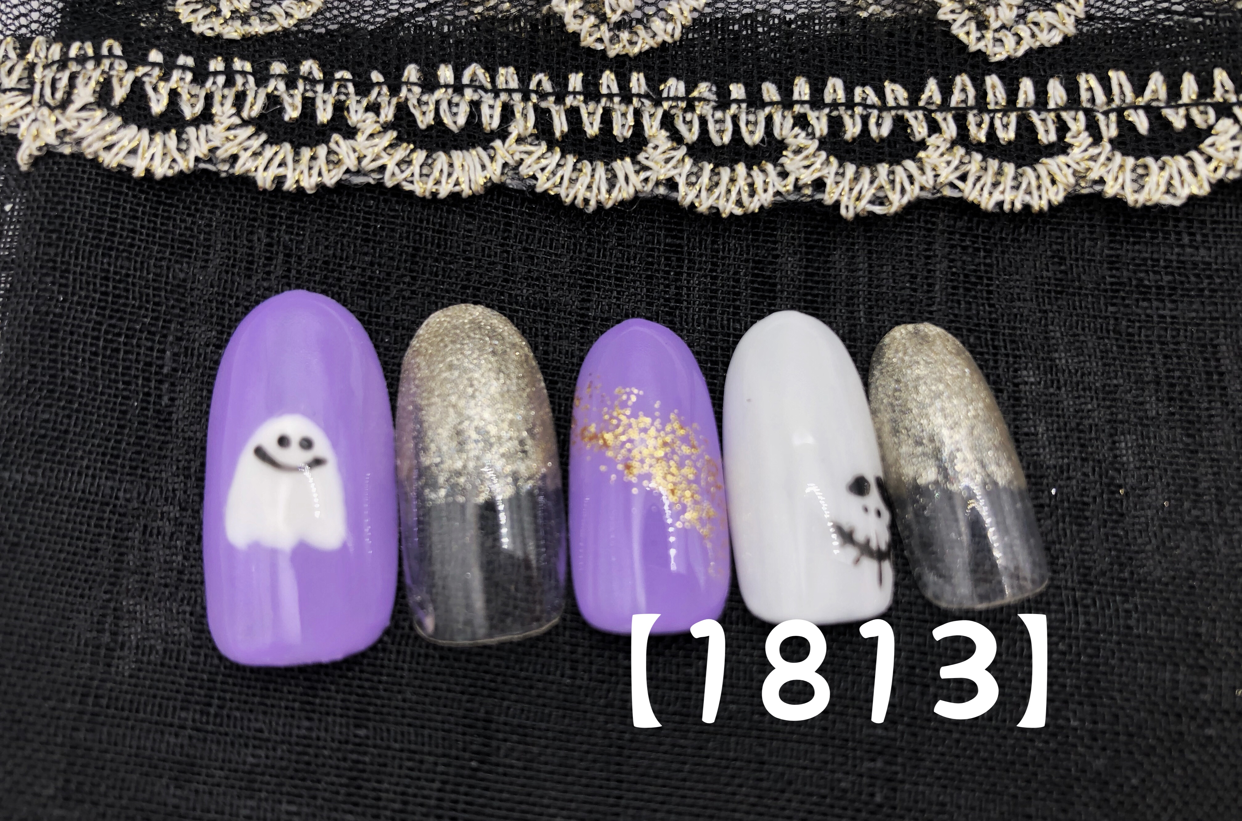 パープルハロウィンネイル