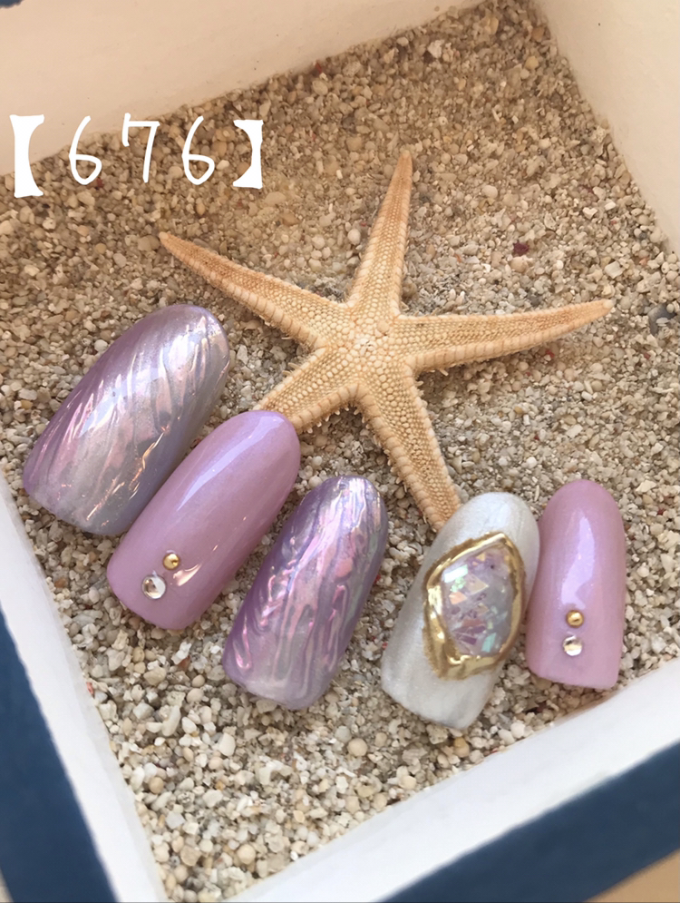 人魚姫🧜‍♀️のオーロラネイルチップ💖