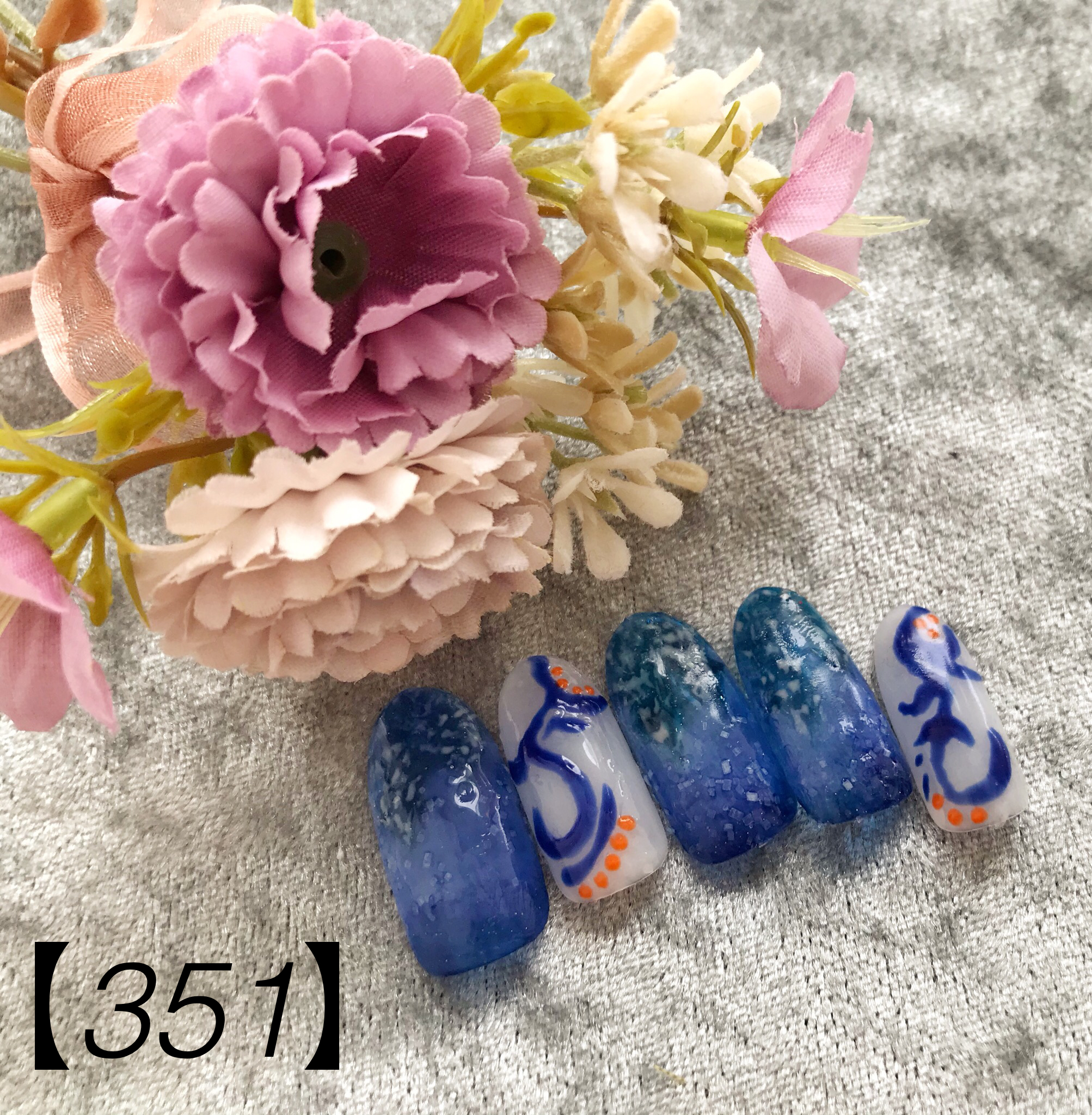 夜の森・蓄光ネイル