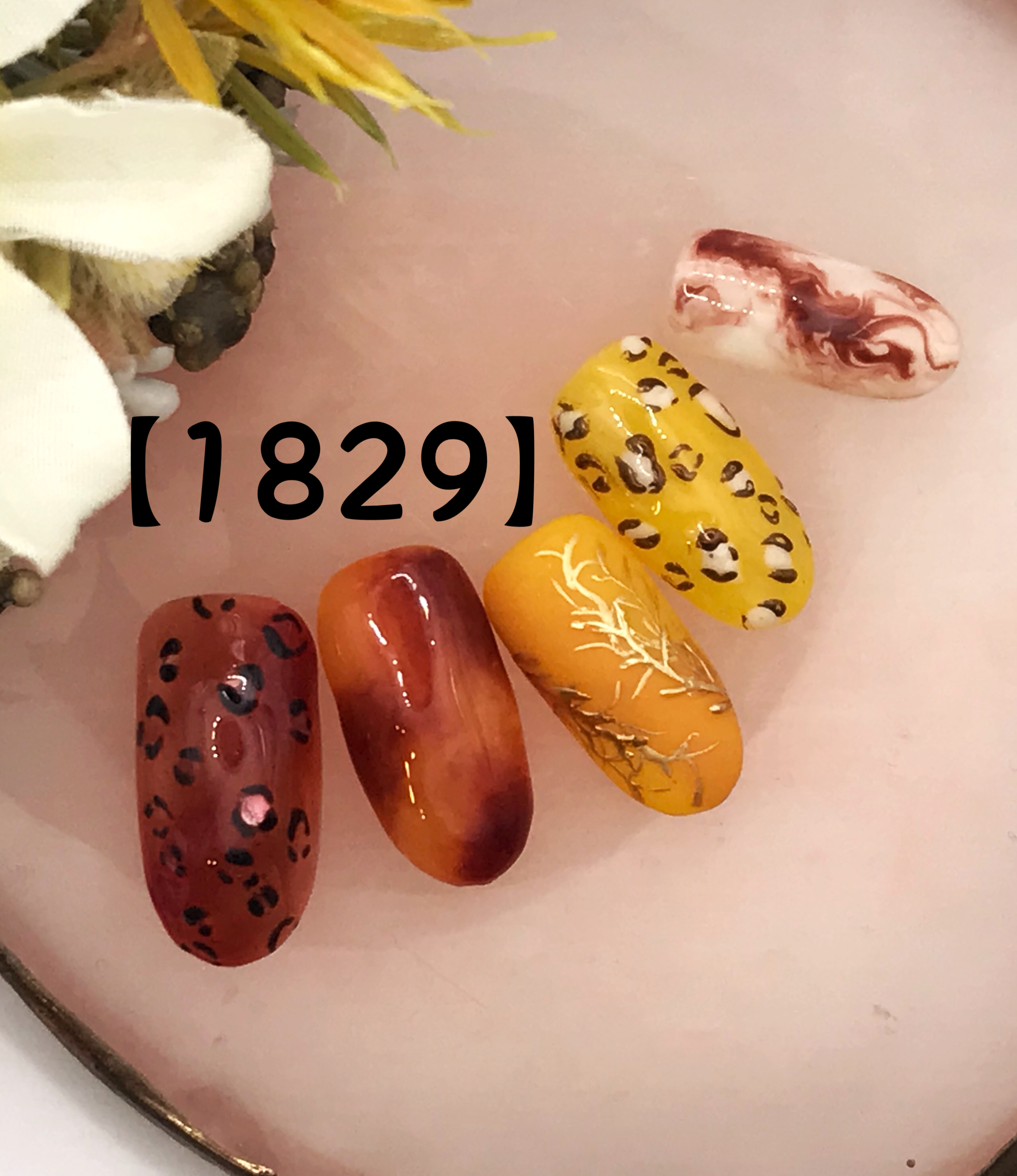 金木犀×レオパードネイル