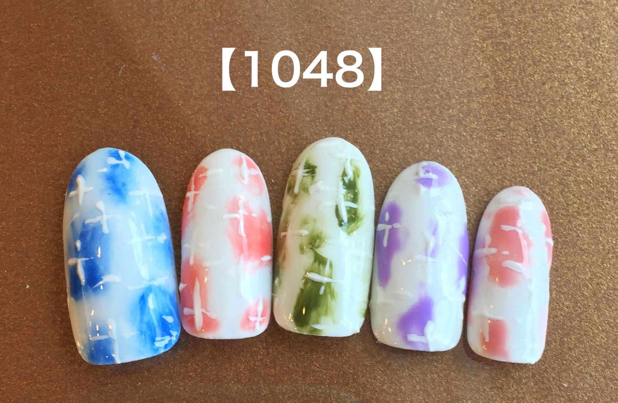 カラフルチェックネイル