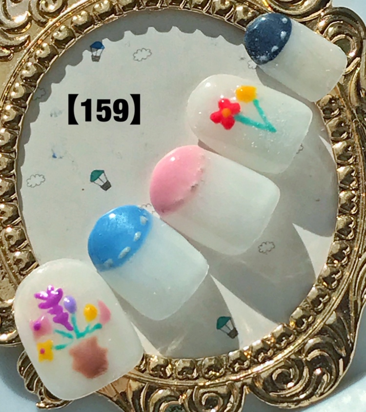 お花カラフルネイル
