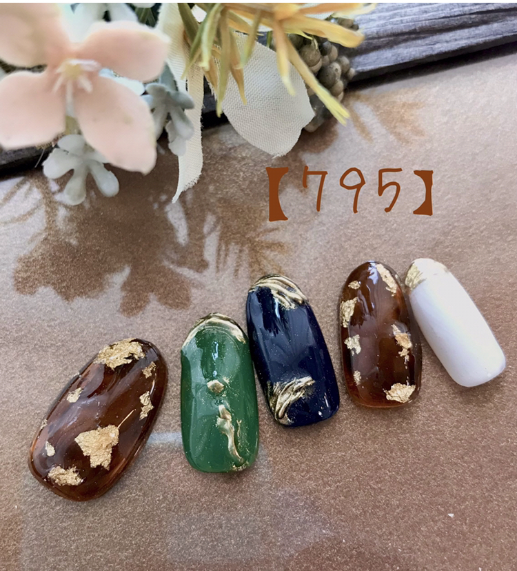 べっ甲🤎秋カラーネイル💅