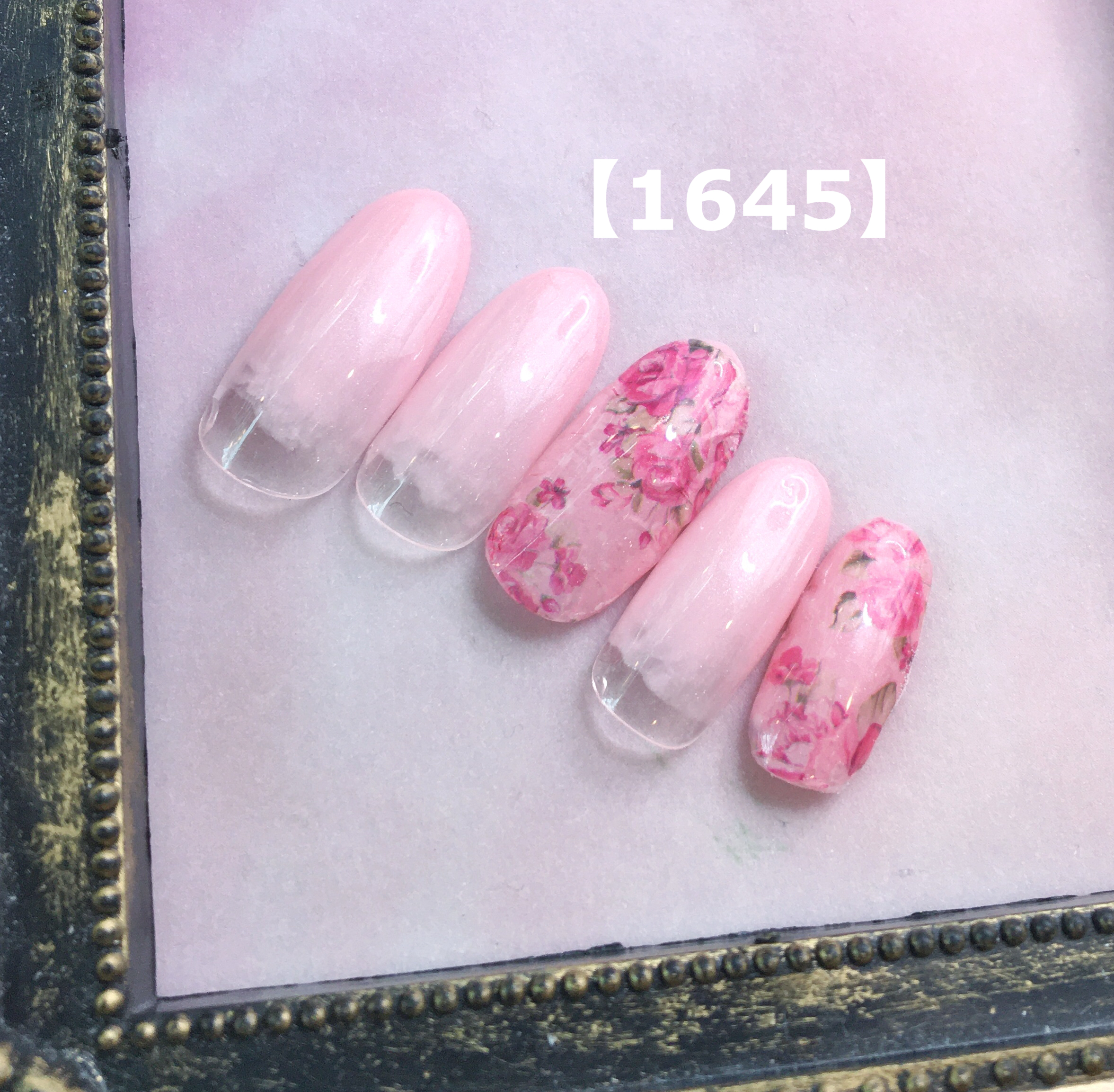 薔薇柄アートネイル