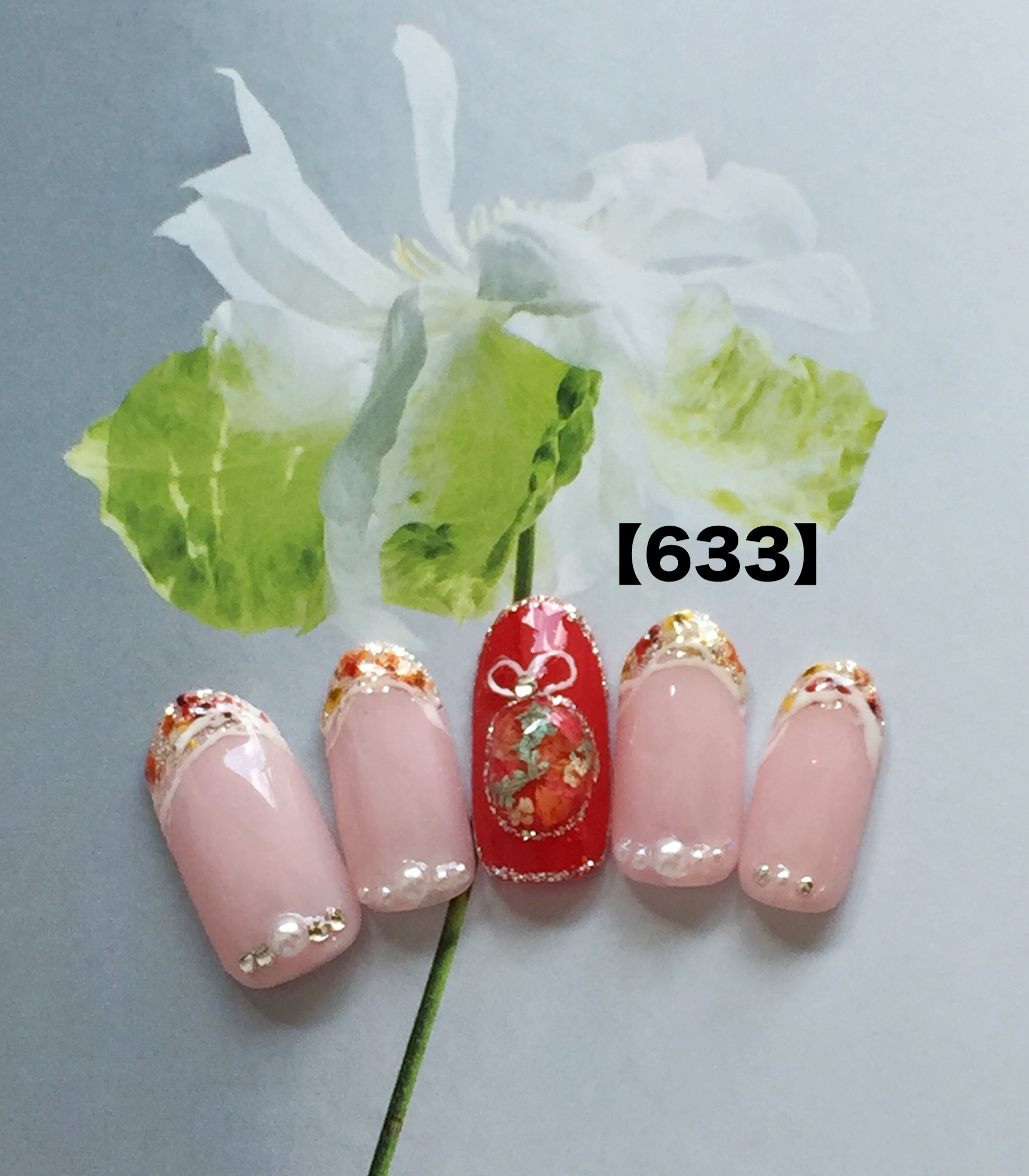 押し花ドームネイル