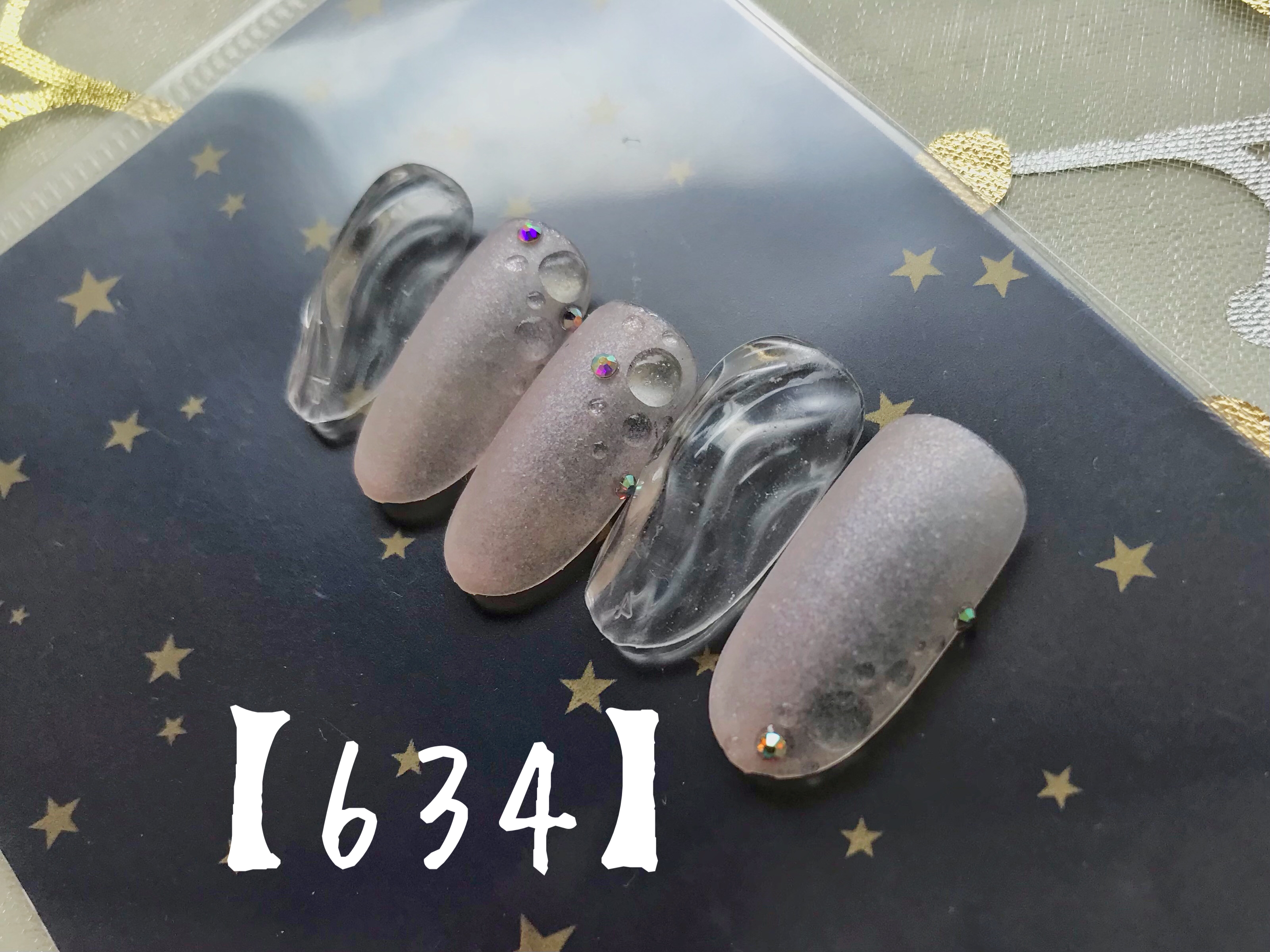 水滴×クリアうねうねネイル