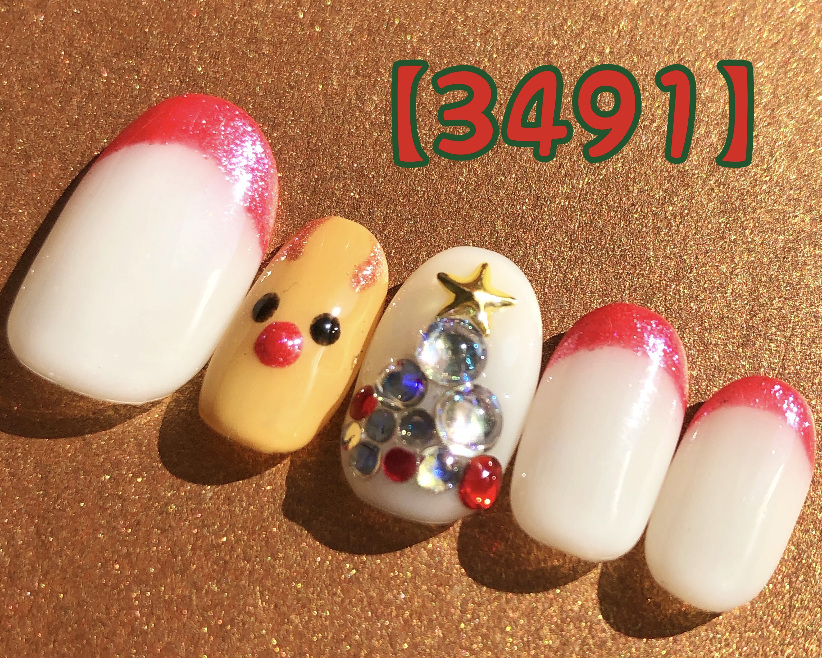シンプルクリスマスネイル