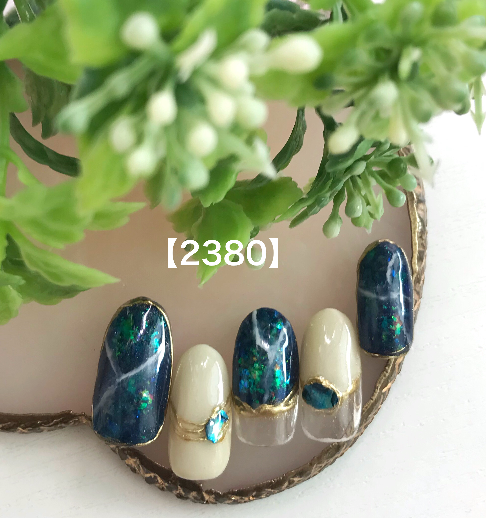 天然石風ネイル