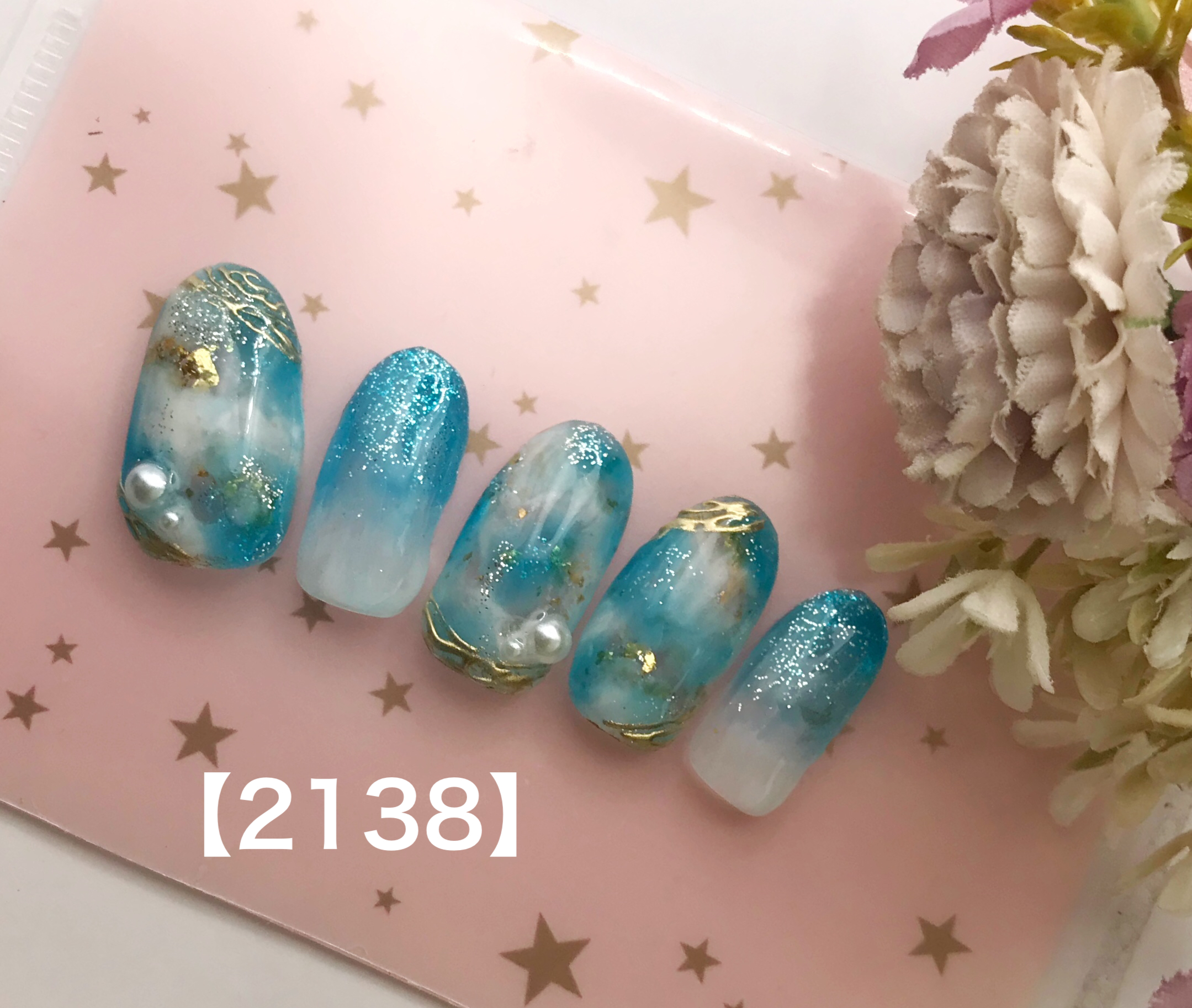 爽やかブルーネイル