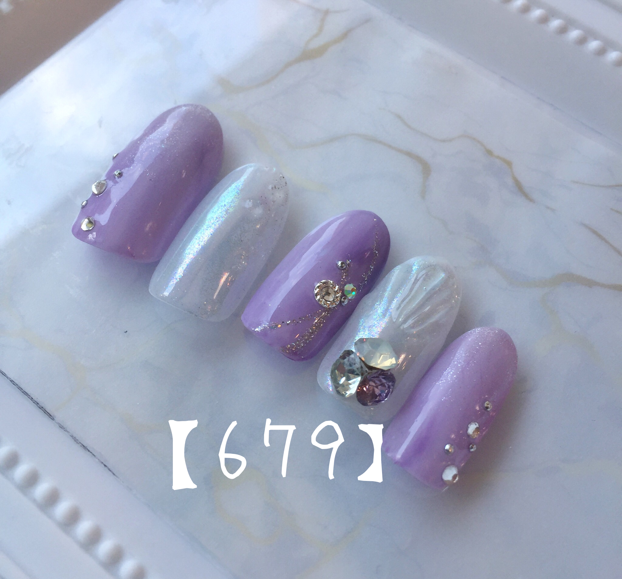 貝殻ネイル×水滴ネイル