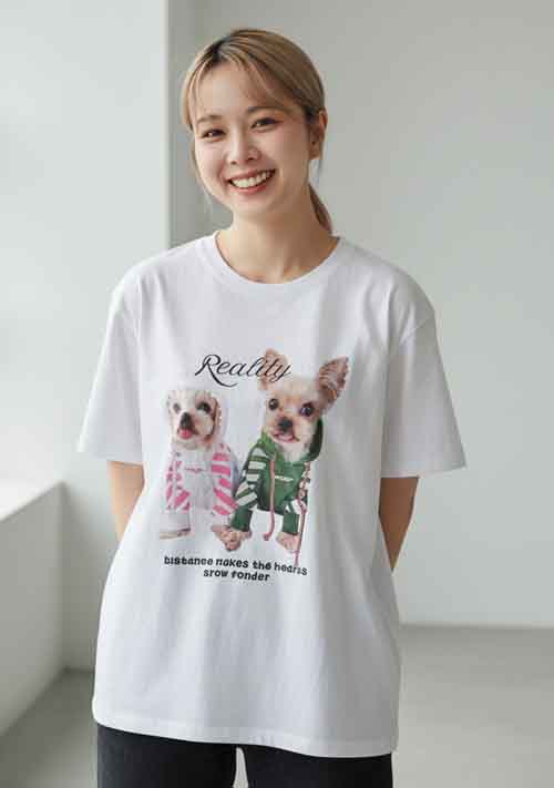 ITALYからかわいいワンちゃんプリントTシリーズ入荷 ボーダーパーカのチワワちゃん