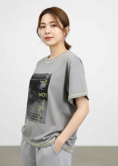 #RISLEY　カラーステッチとフォトプリントの半袖Tee