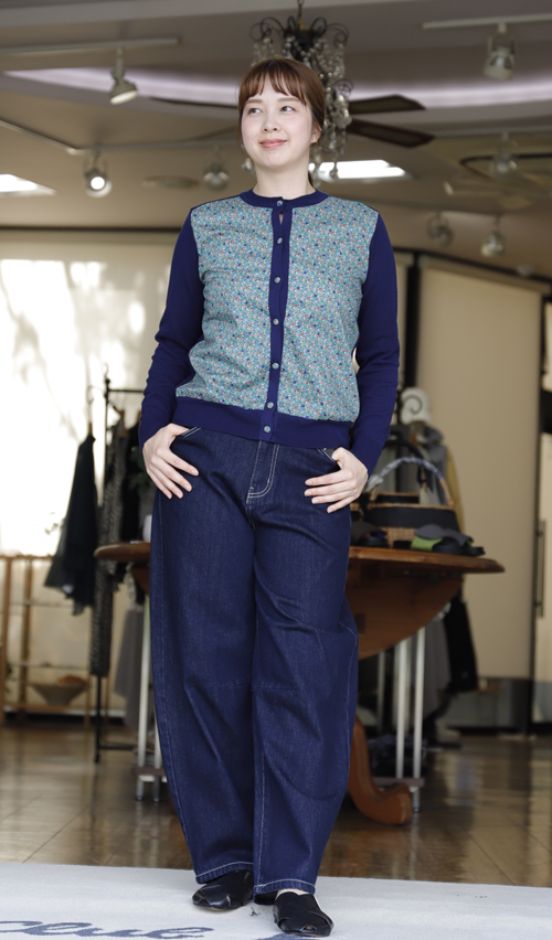 #好服美人　20250817　リバティプリントコンビのコットンカーディガン