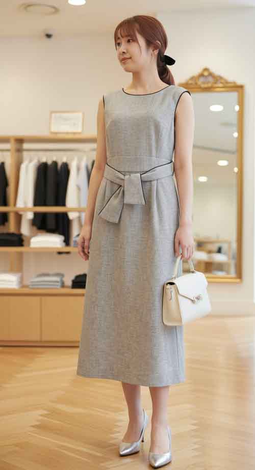 #Lallia Mu　ドッキングデザインのワンピース　２カラー