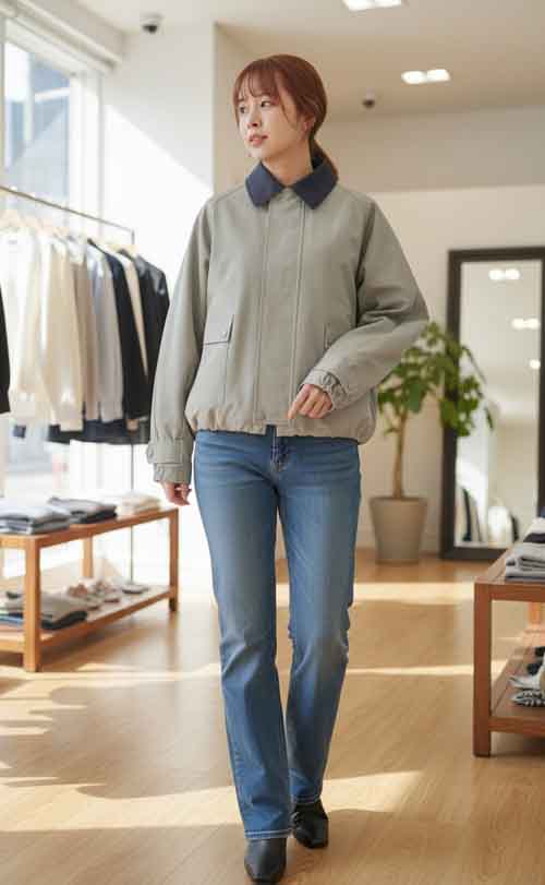 ダブル襟のキレイ色ジャケット