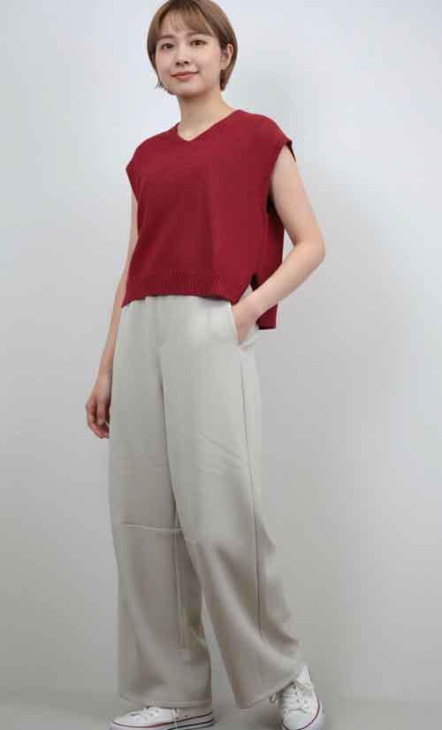 かぁるい和紙混紡のニットベスト