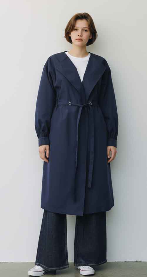 ボタン無しのさっと羽織るスプリングコート
