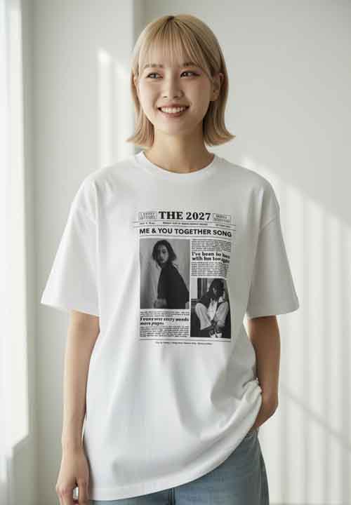 新着です！　タブロイド紙プリントのゆるシルエットTee