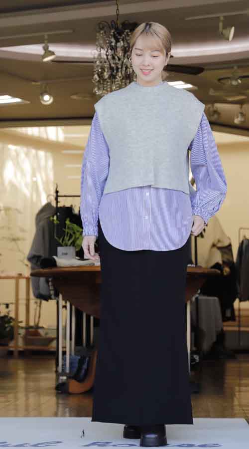 春の新作 ニットベスト付きシャツ #FLYINGCROSSから