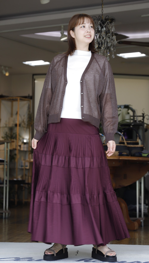 #好服美人　20250827　透け感ある異素材コンビのラメカーディガン