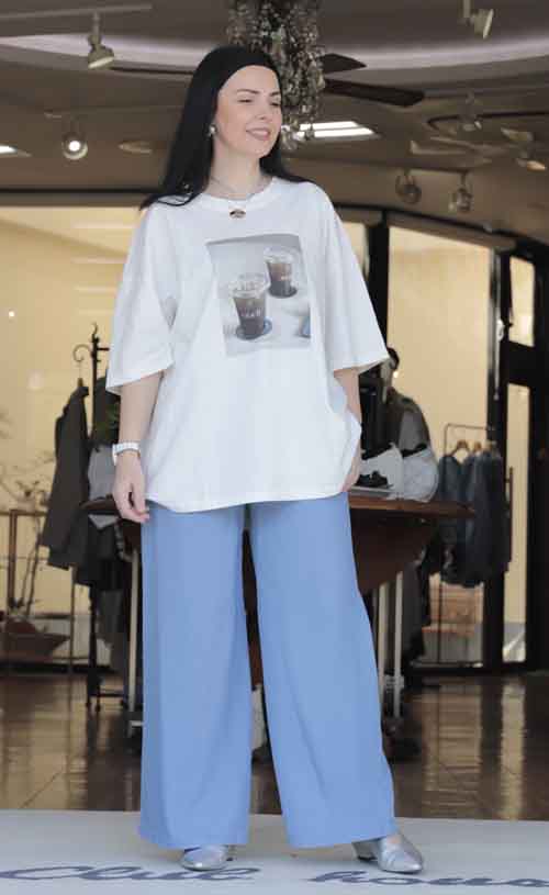 春夏のトレンド「デニムカラー」薄い柔らかセルロースパンツ