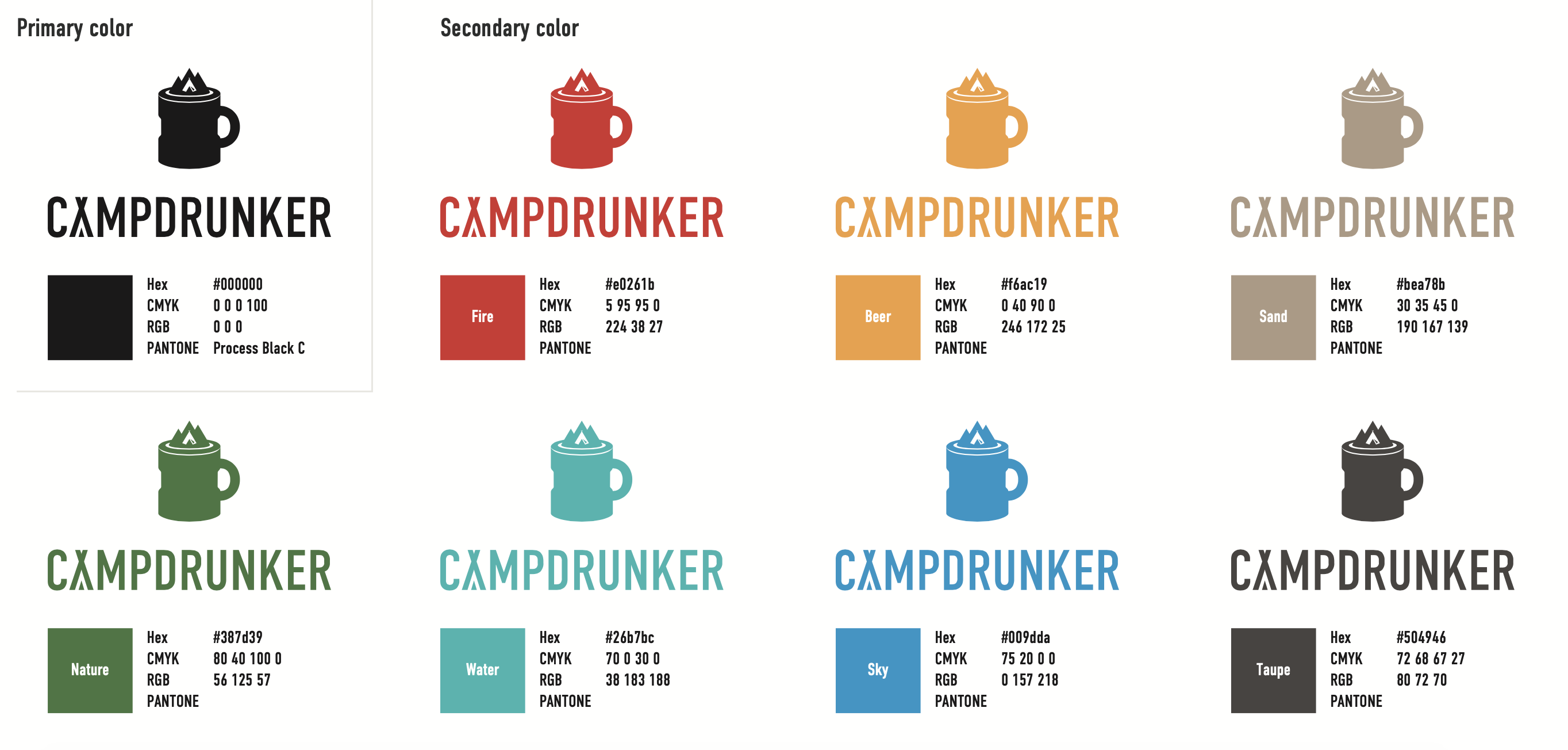 CampDrunkerロゴ カラーパターン